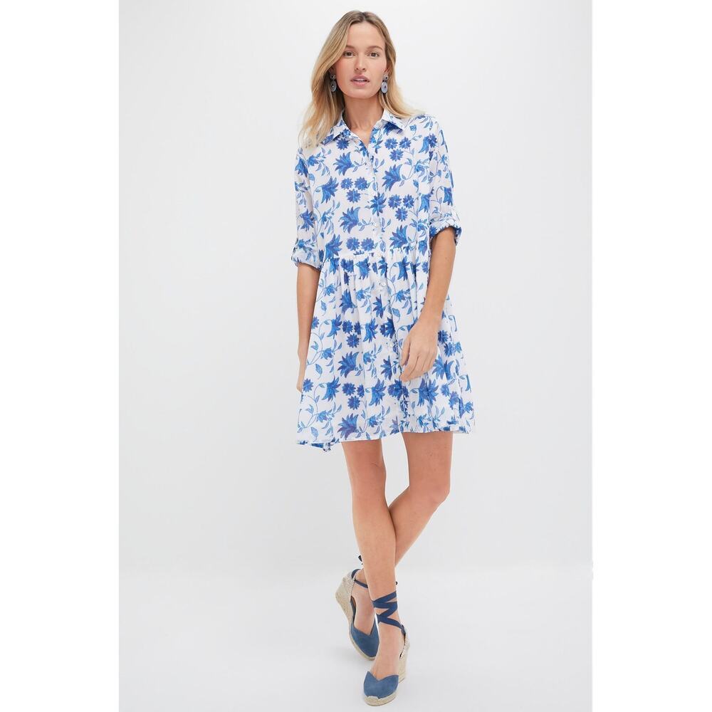 OLIPHANT Marion Blue Long Sleeve Shirt Mini Dress Size S NWT - Picture 4 of 8